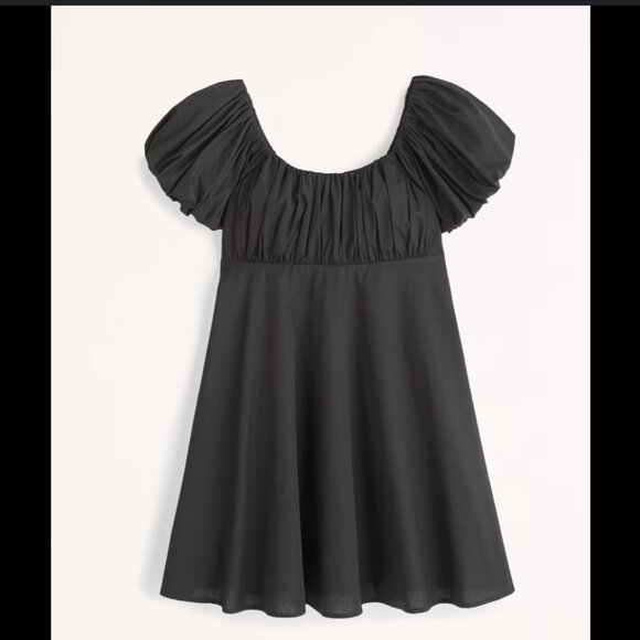 Abercrombie Ruched Puff Sleeve Mini Dress - Picture 1 of 4